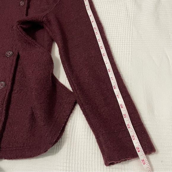 Northern Reflection Boucle Button Front Jacket Burgundy Large - Picture 6 of 9